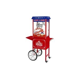 Royal Catering Set machine à popcorn avec chariot - Design américain - Rouge - Publicité