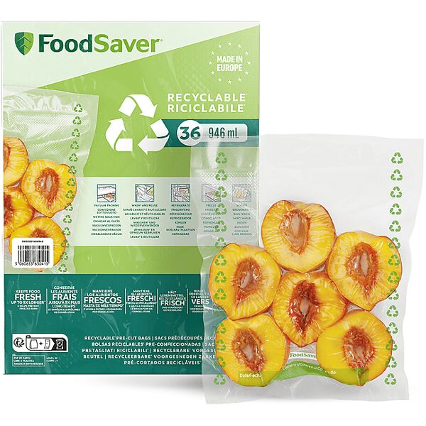 foodsaver sacchetti  per sottovuoto  36 sacchetti ricicl 0,94l