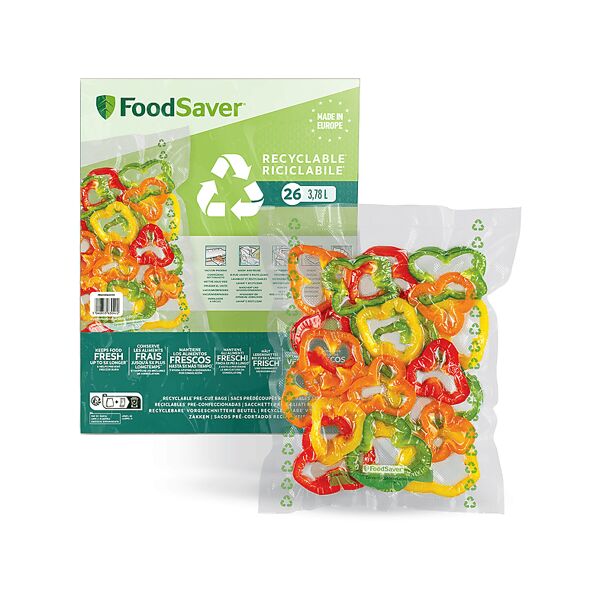 foodsaver sacchetti  per sottovuoto  26 sacchetti ricicl 3,87l