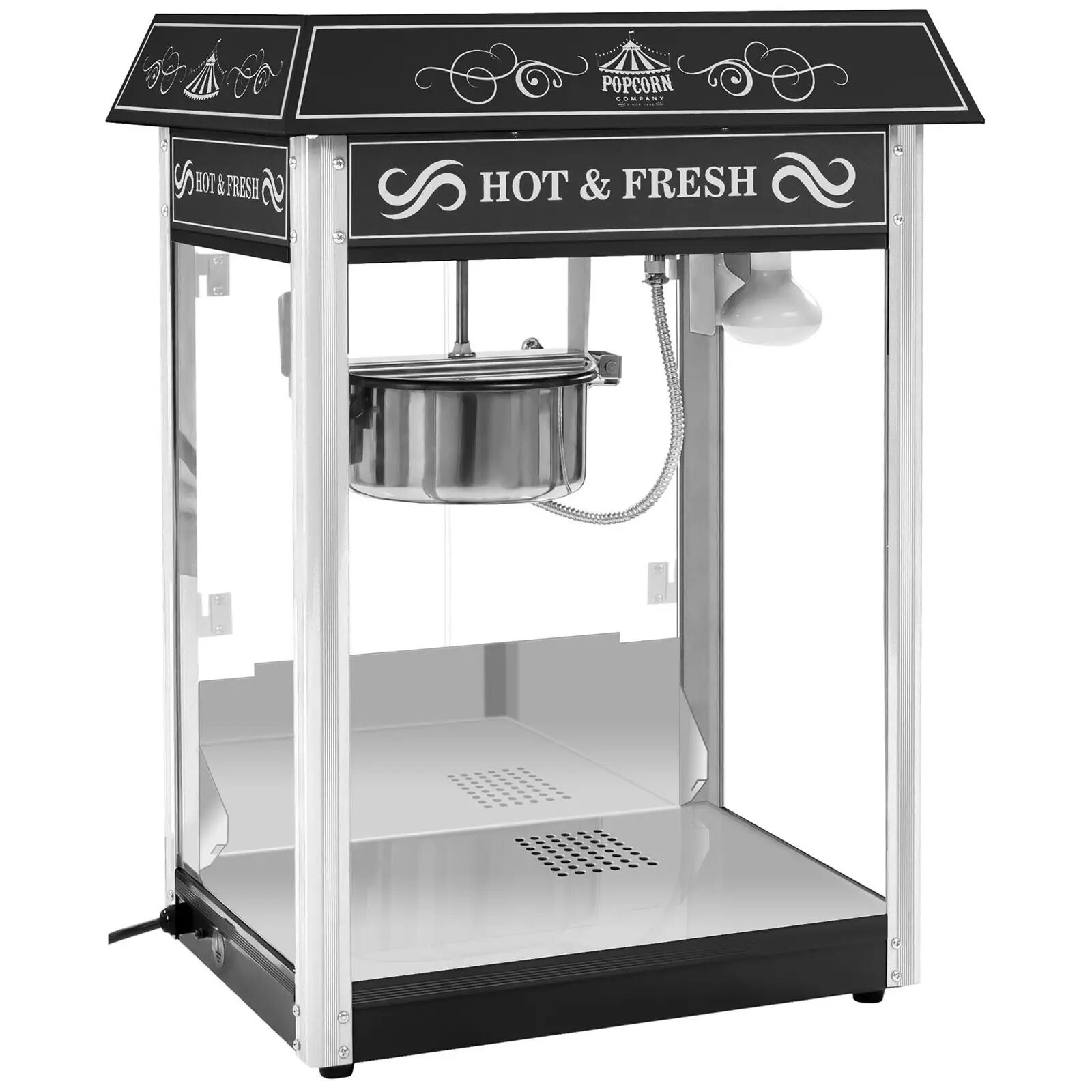 Royal Catering Macchina per popcorn nera - Design americano RCPS-16.2