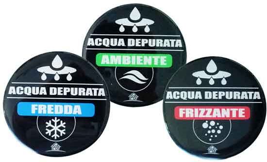 Set 3 Etichette Forhome® Adesive Resinate Acqua Fredda / Frizzante / Ambiente Pe