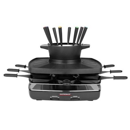 Gastroback Raclette Fondue Set Family And Friends 8 persona(e) 1200 W Nero (42567)