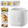 Qosneoun Fully Automatic Smart Egg Cooker, Rapid Egg Cooker, 2024 New Rapid Egg Cooker, Electric Egg Boiler Machine Mini Egg Cooker, For Hard Boiled,Soft Boiled, Steamed Egg,Onsen Tamago (White)