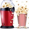 Retoo Popcornmachine zonder vet en olie, 900 watt, hete lucht popcornmaker, keuken, coole gadget voor popcorns, gezonde snack, vetvrij en olievrije popcorn in huis, popcornmachine, rood