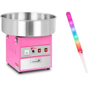 Royal Catering Candy Floss Machine Set with LED Cotton Candy Sticks - 52 cm - 1,200 W - 50 pcs. RCZK-1200-W SET1