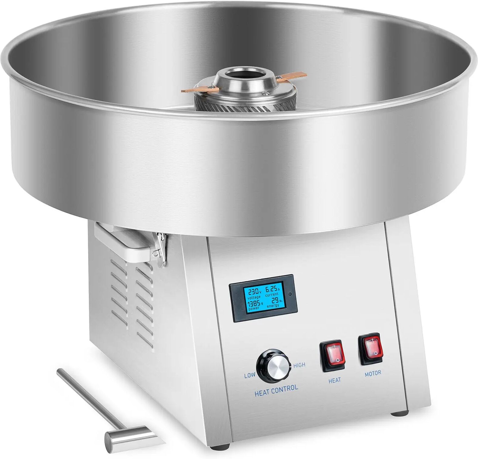 Royal Catering Candy Floss Machine - 62 cm - stainless steel - shock absorber RCZK-1500S-W