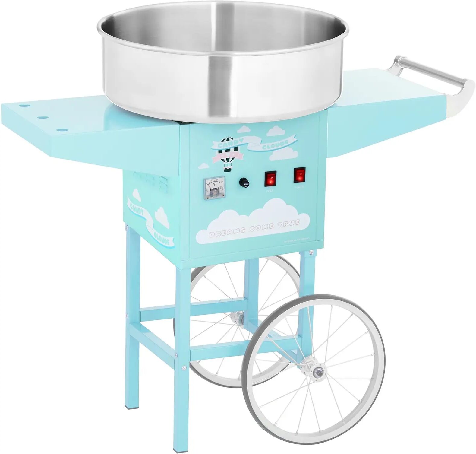 Royal Catering Commercial Candy Floss Machine - 52 cm - 1,200 W - Turquoise RCZK-1200-BG