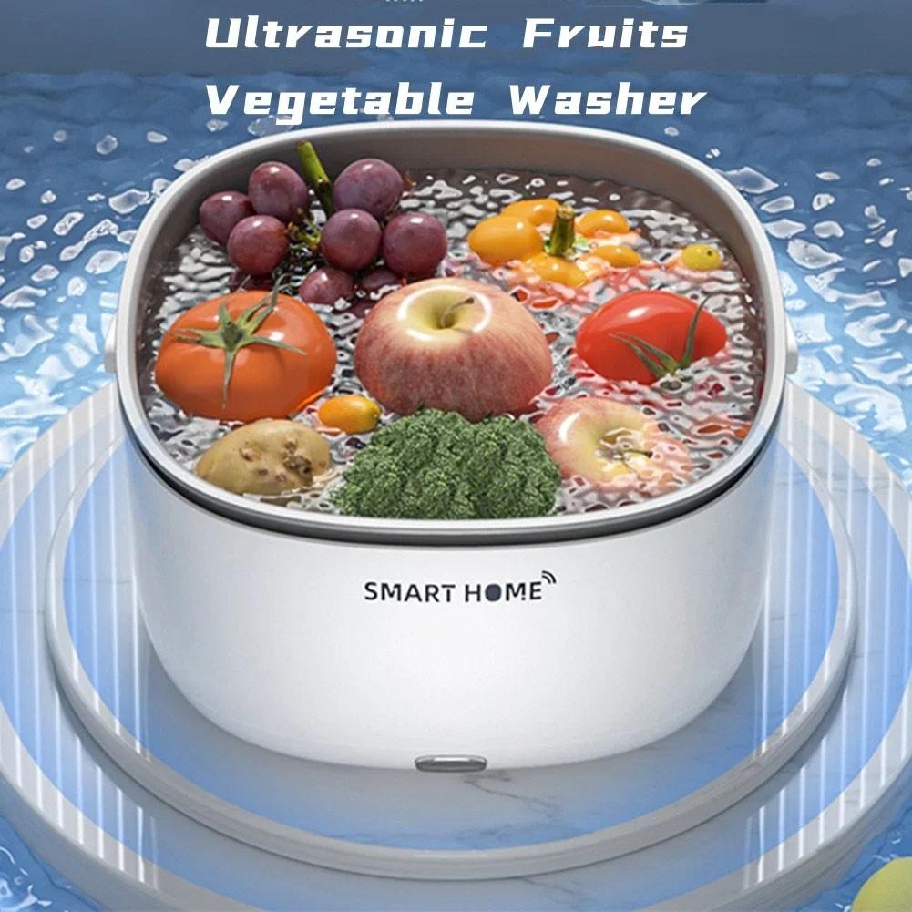 Happy family Ultrasonic Vegetable Washing Machine Household Food Remove Pesticide Residues Washer Kitchen Fruit Dirt Cleaning Purifier Basket