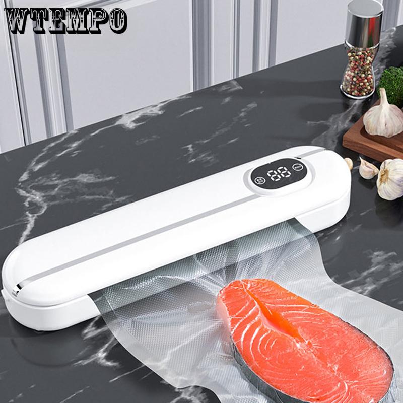 WTEMPO Vacuum Sealer Kitchen Packaging Machine Household Food Film Sealer Vacuum Packer Keep Food Fresh With 10pcs Storage Bags