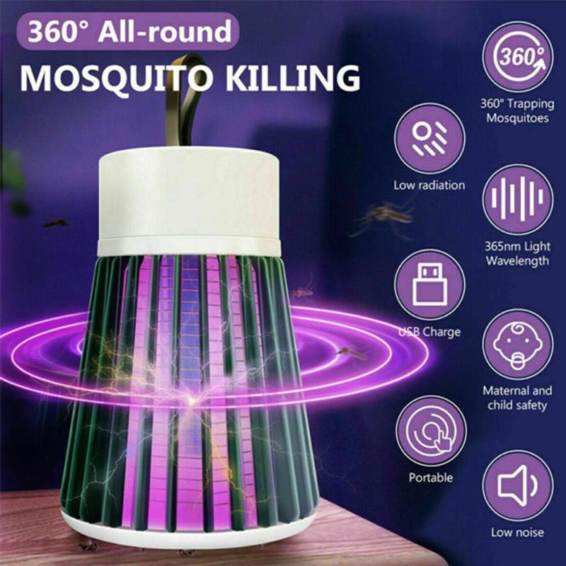 Lanzhong Home Decoration Household USB Mosquito Killer Lamp UV Light Usb Rechargeable Indoor Outdoor Electric Shock Anti Mosquito For Bedroom Camping