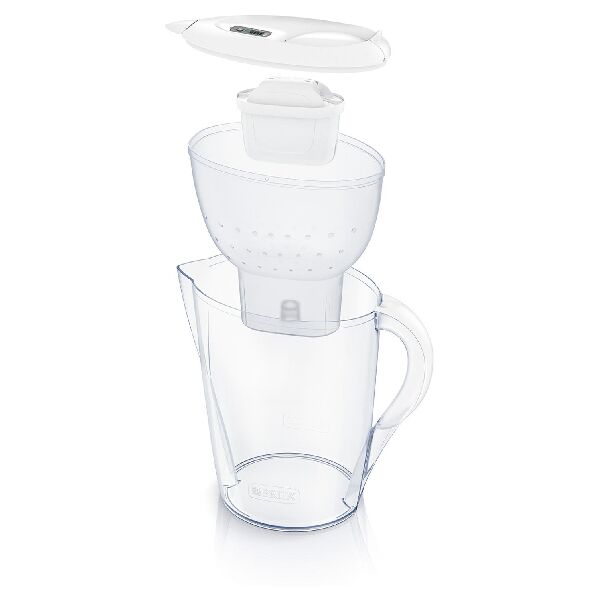 brita marellawhitepiu6maxtrapro  marella filtro d'acqua manuale 2,4 l bianco