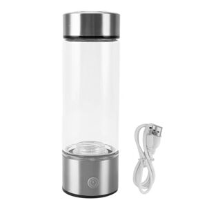 Riuulity Hydrogen Water Bottle 450ml SPE PEM Technology 1300 to 1600ppb, Portable Hydrogen Rich Water Generator Ionizer Cup, Healthy Drinking Water Generator Bottle for Sports, Outings