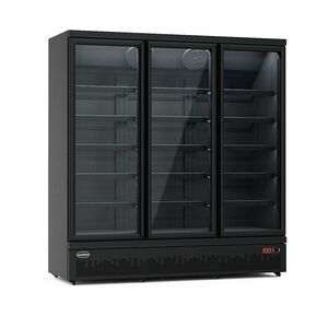 CombiSteel Kühlschrank mit 3 Glastüren schwarz