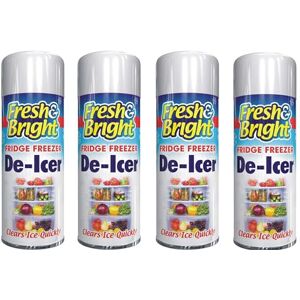 PEBBLE HUG 4 X 200ml Quick Ice Remover, Anti-Bacterial Fridge Freezer, De-Icer Spray, Genuine Fresh De-icer Spray, Fridge Cleaner, Essential Fridge Maintenance Solution