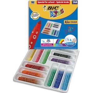 Pack de 144 feutres de coloriage Bic Kid Couleur - pointe moyenne coloris assortis - Publicité