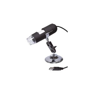 Toolcraft TO-5139591, Digitalt mikroskop, Sort, 200x, 20x, LED, Hvid