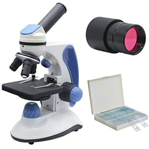 JUIYU Kit d'accessoires pour microsc 4 0x-2000x Microscope monoculaire, avec des lumières supérieures/inférieures réglables LED Éclairage Lames de Microscope (Color : Set 3) - Publicité