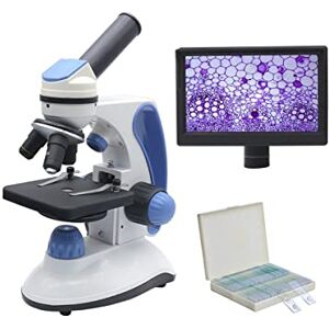 JUIYU Kit d'accessoires pour microsc 4 0x-2000x Microscope monoculaire, avec des lumières supérieures/inférieures réglables LED Éclairage Lames de Microscope (Color : Set 5) - Publicité