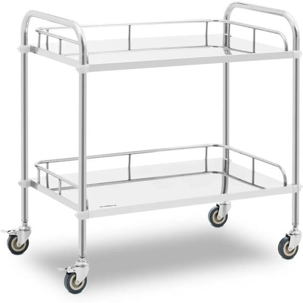 steinberg carrello da laboratorio - acciaio inox - 2 ripiani da 75 x 44 x 2,5 cm - 20 kg sbs-lf-128