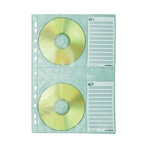 Durable CD-, DVD-Hüllen A4 für 4 CDs/DVDs, aus PP, 210 x 0,17 x 297 mm, transparent, 5 Stück