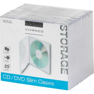 Vivanco CD/DVD Slim Case, 25er Pack Transparent