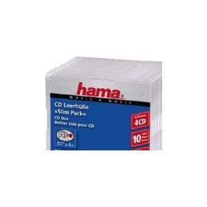 Hama CD Slim Pack 4, pack 10, 4 diske, Transparent