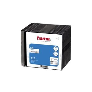 Hama CD Box Slim - Boîtier plastique mince pour stockage CD - capacité : 1 CD - noir (pack de 20) - Publicité