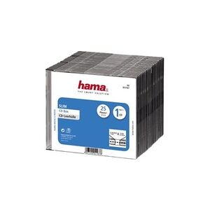 Hama - Boîtier plastique mince pour stockage CD - noir (pack de 25) - Publicité