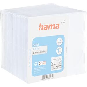 Hama Boîtier "Slim" (pour CD et disques Blu-ray, ultra mince, avec une feuille pour la couverture, lot de 25) Transparent - Publicité