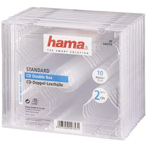 Hama Boîtier standard double (pour CD et disques Blu-Ray, Étui protecteur pour CD, paquet de 10) Transparent - Publicité