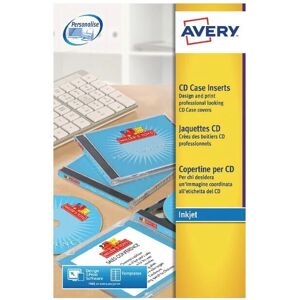 Avery J8435-25 CD Insert Inkjet Matte White (Pack-25) - White