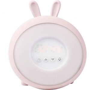 Rabbit & Friends Vækkeur M. Lys - Wake Up - Pink - Rabbit & Friends - Onesize - Natlampe