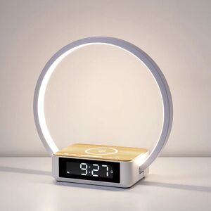 Bedroom Touch Bedside Lamp, Light Alarm Clock with Wireless Charger, Wake-up Light with 3 Brightness Levels Hiasdfls