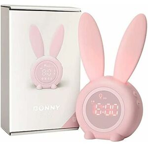 Hiasdfls - Children's Alarm Clock with Cute Rabbit Pattern for Girls Wake Up Light Alarm Clock Snooze Function Magnet Installation Timed Pink Rabbit