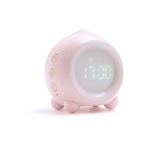 PESCE Digital alarm clock for children, digital alarm clock, silent alarm clock, with snooze function, sunrise simulator, colorful lights to wake up light