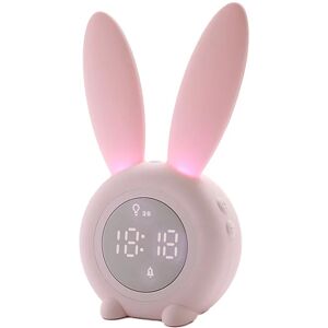 PESCE Kids Alarm Clock Bunny Digital Alarm Clocks, Cute Alarm Clock Clock for Children Bedroom pink