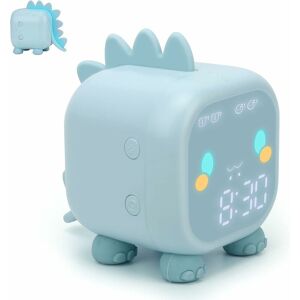 PESCE Kids Alarm Clock, Digital Alarm Clock for Kids Bedroom, Cute Dinosaur Bedside Clock Children's Sleep Trainier, Wake Up Light & Night Light with usb