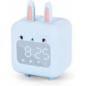 PESCE Kids Alarm Clock, Digital Alarm Clock for Kids, Cute Bunny Alarm Clock for Girls, White Noise Alarm Clock, Night Light with USB Children's Alarm
