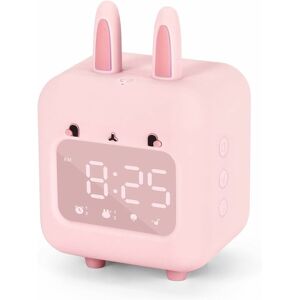 Pesce - Kids Alarm Clock, Digital Alarm Clock for Kids, Cute Bunny Alarm Clock for Girls, White Noise Alarm Clock, Night Light with usb Children's