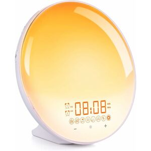 Hiasdfls - Wake-up Light, Morning Radio Light Alarm Clock with Light Effects 20 Brightness Levels Sensor Touch Function, Light Therapy Alarm Clock 2