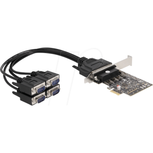 DELOCK 66324 - 4 Port RS 232, Seriell, PCIe Karte