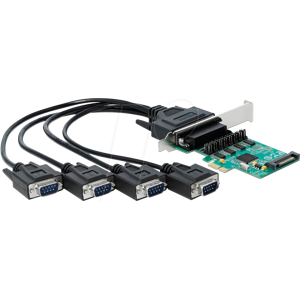 DELOCK 89938 - 4 Port RS232, serielle, PCIe Karte, 5V/12V