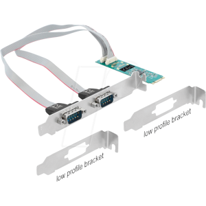 DELOCK 95270 - 2 Port RS232, serielle, M.2 Karte, Standard und Low Profile