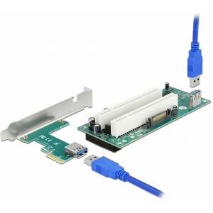 DeLOCK Delock Riser Karte PCI Express x1 zu 2 x PCI 32 Bit Slot mit 60 cm Kabel (90066)