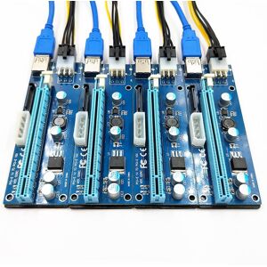 Tomtop Jms Pci-E X1 Auf Pci-E X16 Adapterkarte Pci-E Konverterkarte Erweiterungskarte Mit 4 Usb3.0 Ports Desktop