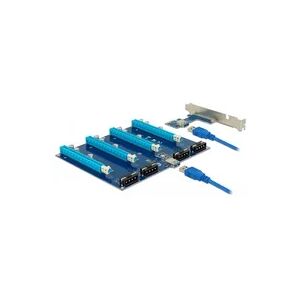 Delock Riser Karte PCI Express x1 > 4 x PCIe x16, Riser Card