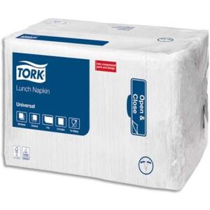 Serviettes de table Tork 1 pli - paquet de 500 - format 33 x 33 cm - blanc