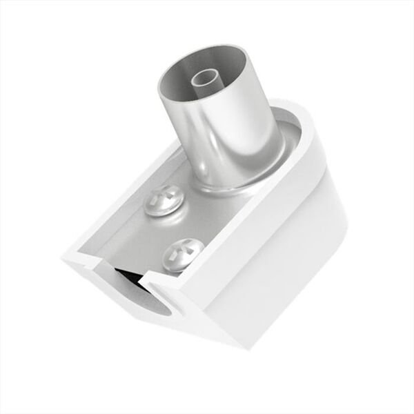 hama spina antenna angolare silver/bianco