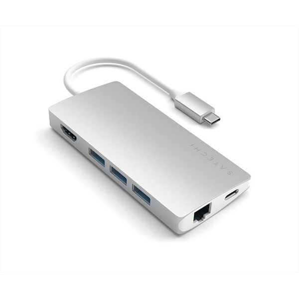 satechi adattatore usb-c multi-porta 4k ethernet v2-argento