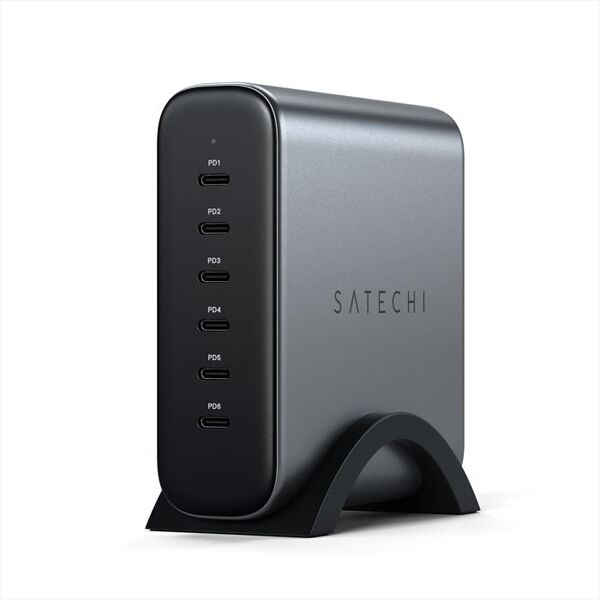 satechi alimentatore 200w usb-c 6-port pd gan-grigio